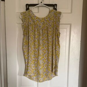 LOFT Yellow Floral Sleeveless Camisole